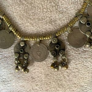 Coin necklace with hearts